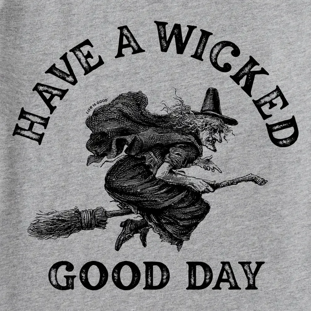 Women's Antique Wicked Good Day Witch Long Sleeve Crusher Tee