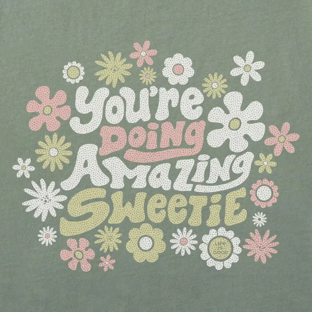 Women's You're Doing Amazing Sweetie Short Sleeve Crusher Boxy Tee