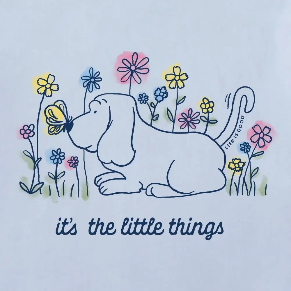 Women's It's the Little Things Butterfly Dog Short Sleeve Crusher Vee