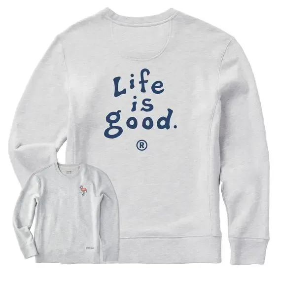 Women's LIG Vintage Wordmark Stacked Simply True Fleece Crew