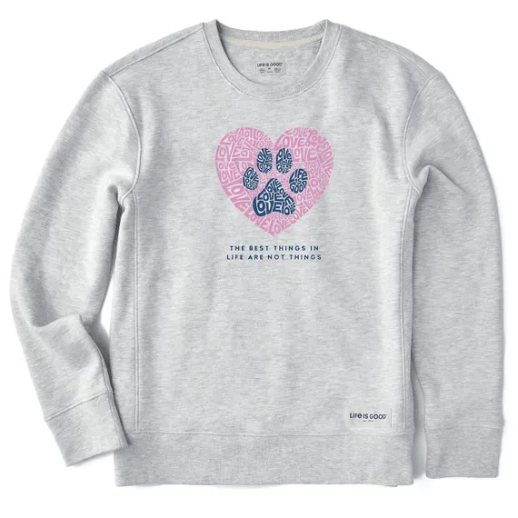 Women's Best Things Paw Heart Simply True Fleece Crew
