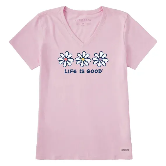Women's 3 Daisies Short Sleeve  Vee