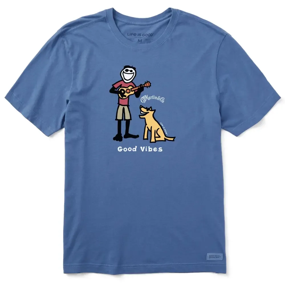 Men's Jake & Rocket Martin Guitar Good Vibes Short Sleeve Crusher Tee