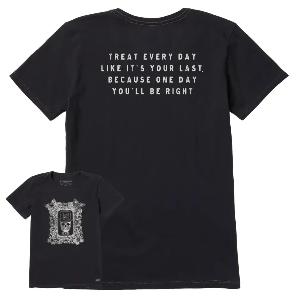 Women's Antique Treat Every Day Skull Short Sleeve Crusher Tee