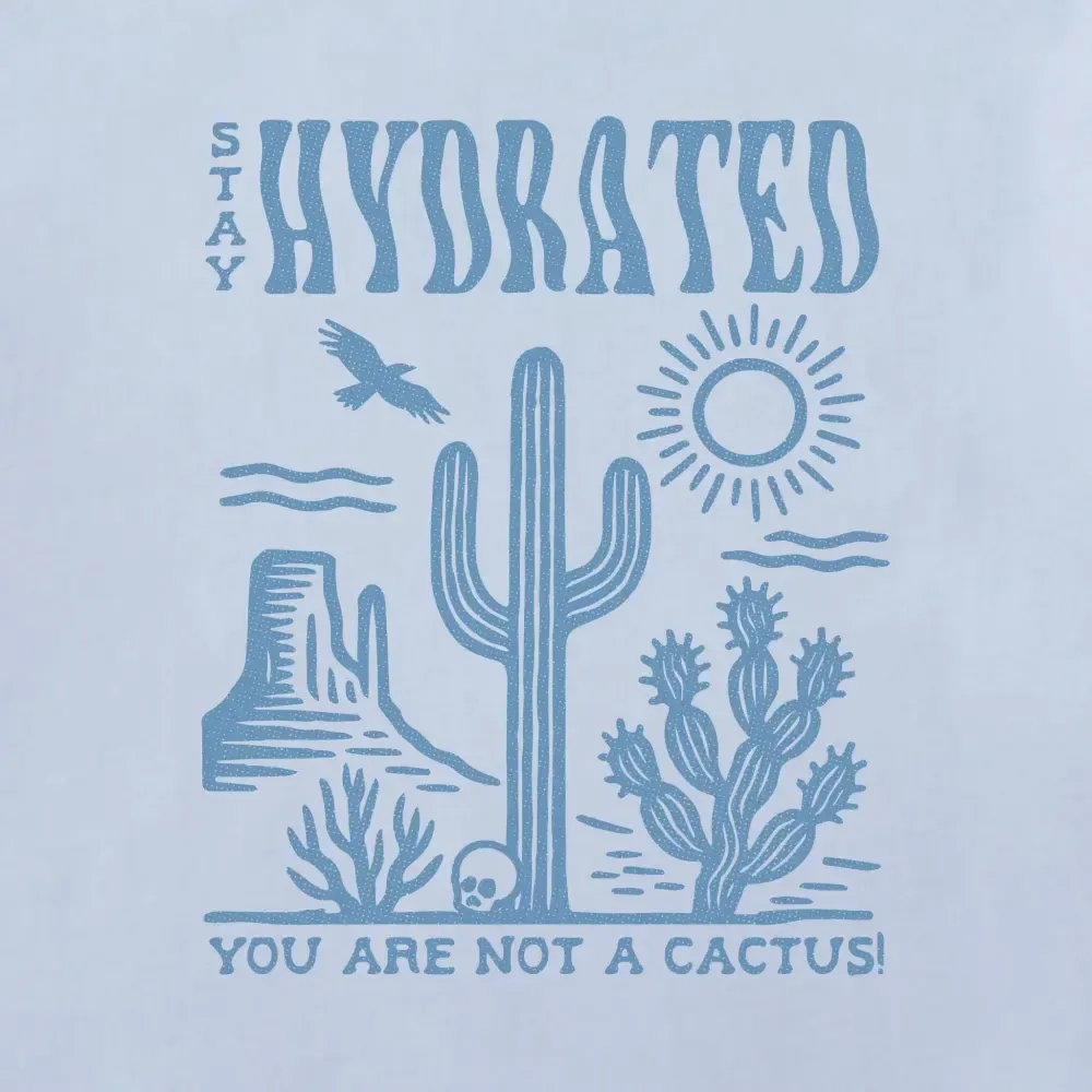 Women's Stay Hydrated Cactus Short Sleeve Crusher Boxy Tee