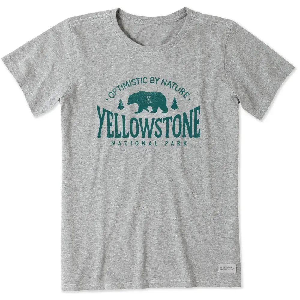 Women's Yellowstone Optimistic By Nature Grizzly Short Sleeve Crusher Tee