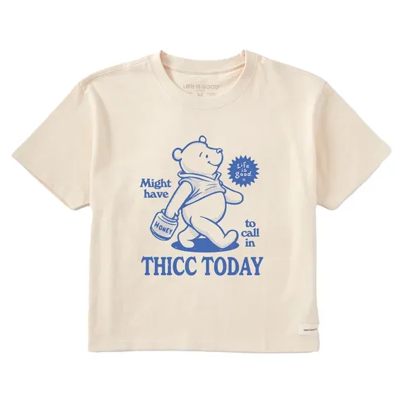 Women's Might Have to Call in Thicc Pooh Crusher Boxy Tee