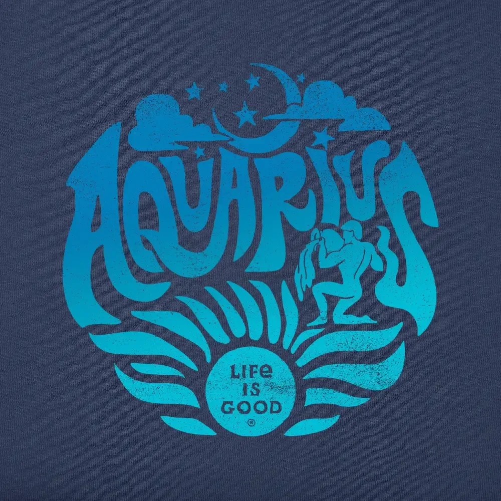Women's Aquarius Zodiac Vibes Short Sleeve Crusher Tee