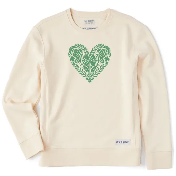 Women's Celtic Clover Heart Simply True Fleece Crew