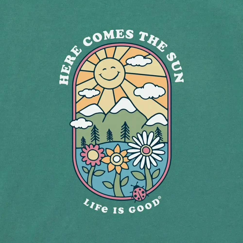 Women's Here Comes the Sun Retro Short Sleeve Crusher Boxy Tee