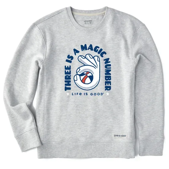 Women's Three is a Magic Number Simply True Fleece Crew