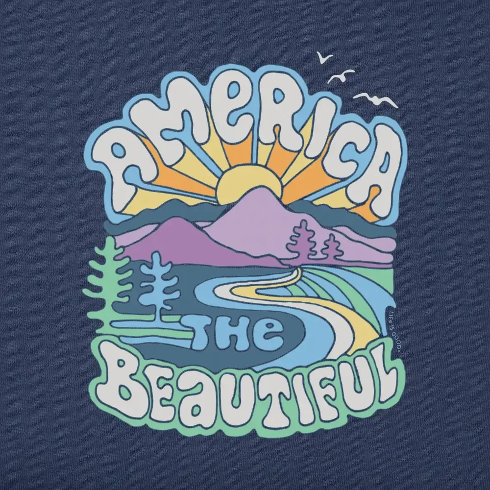 Women's America the Beautiful Short Sleeve Crusher Boxy Tee