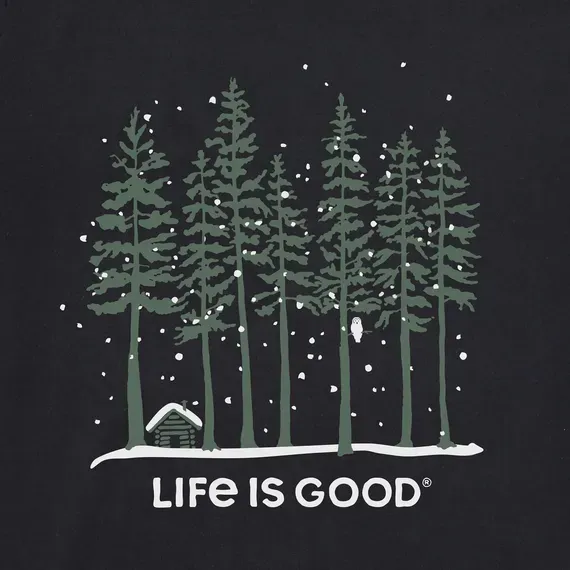 Men's Snowy Owl Tall Pines Long Sleeve Crusher Tee