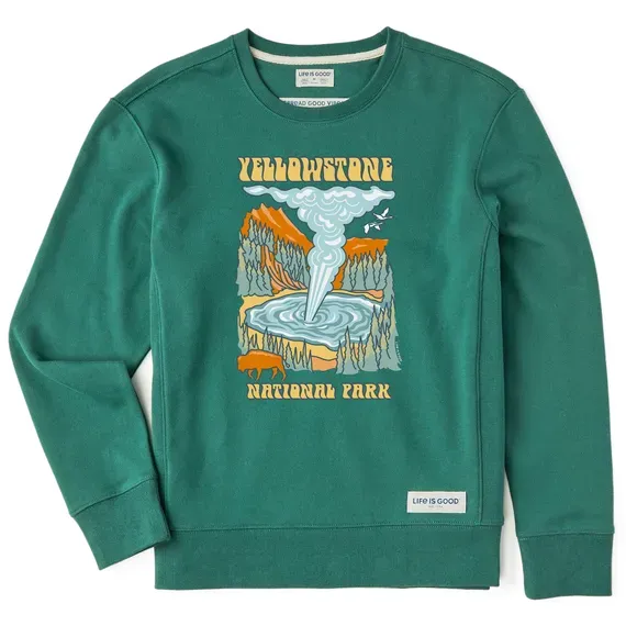 Women's Yellowstone Poster Simply True Fleece Crew