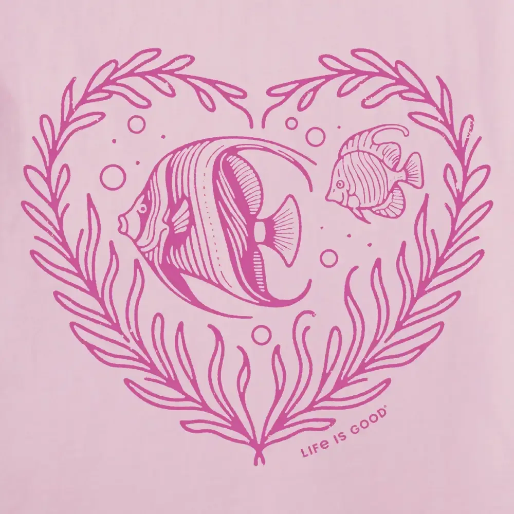 Women's Angelfish Heart Short Sleeve Crusher Vee