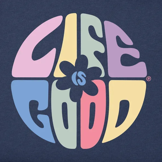 Women's Daisy Circle Psychedelic Long Sleeve Crusher Tee