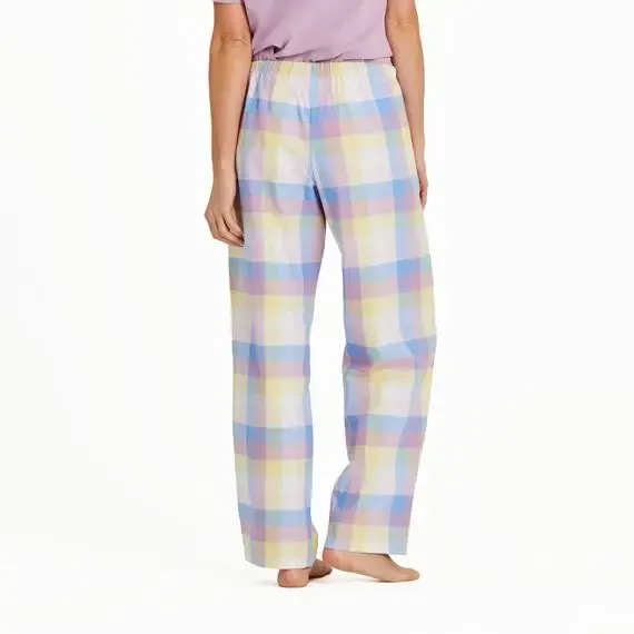 Women's Violet Check Pattern Classic Sleep Pant