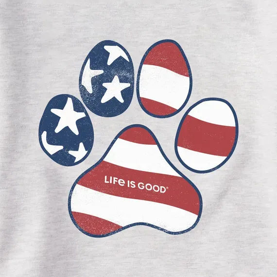 Women's US Flag Paw Simply True Fleece Crew