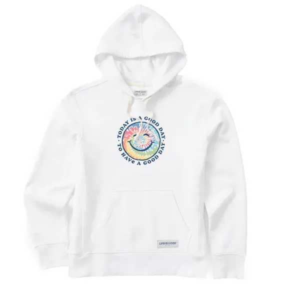 Women's Tie Dye Smile Good Day Simply True Fleece Hoodie