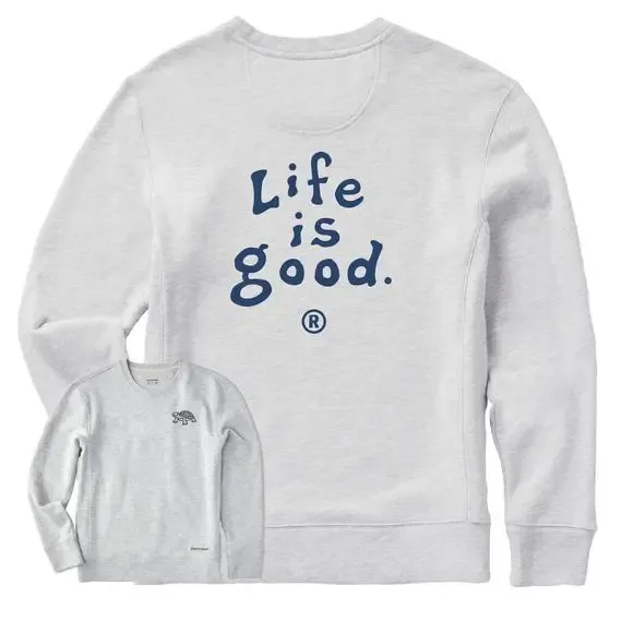 Women's LIG Vintage Wordmark Stacked Simply True Fleece Crew
