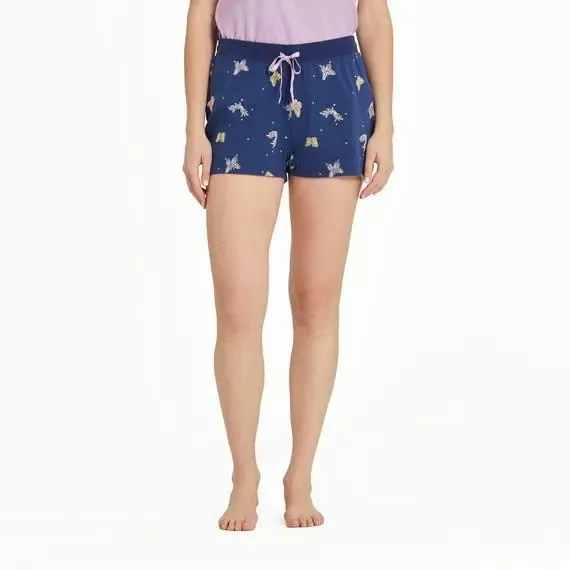 Women's Celestial Butterfly Pattern Snuggle Up Sleep Short