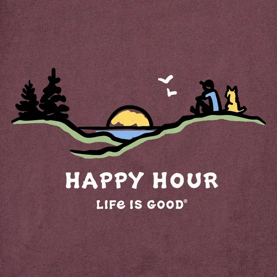 Men's Happy Hour Pine Sunset Short Sleeve  Tee