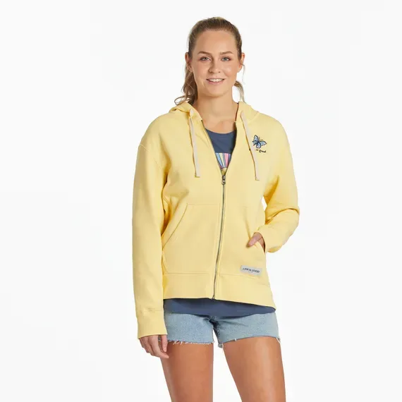 Women's Flutterby Butterfly Simply True Fleece Zip Hoodie