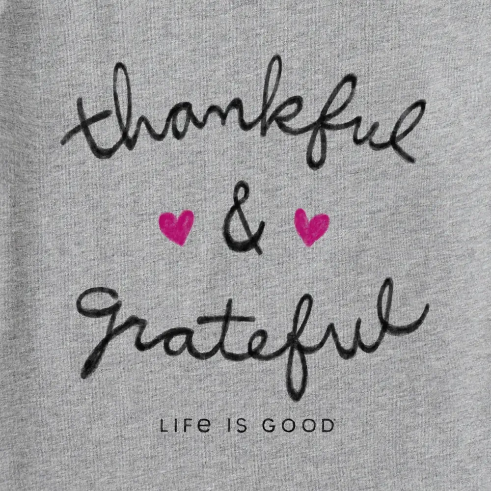 Women's Thankful and Grateful Long Sleeve Crusher Tee