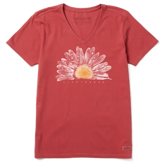 Women's Watercolor Daisy  Crusher Vee