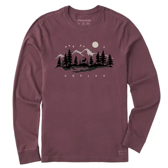 Men's Unplug in the Outdoors Long Sleeve Crusher Tee