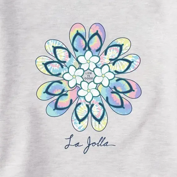 Women's La Jolla Flip Flop Flower Simply True Fleece Crew