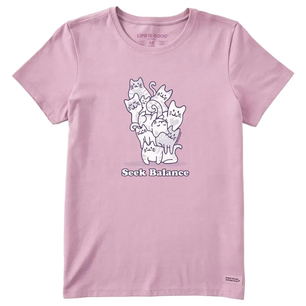 Women's Seek Balance Cats Short Sleeve Crusher Tee