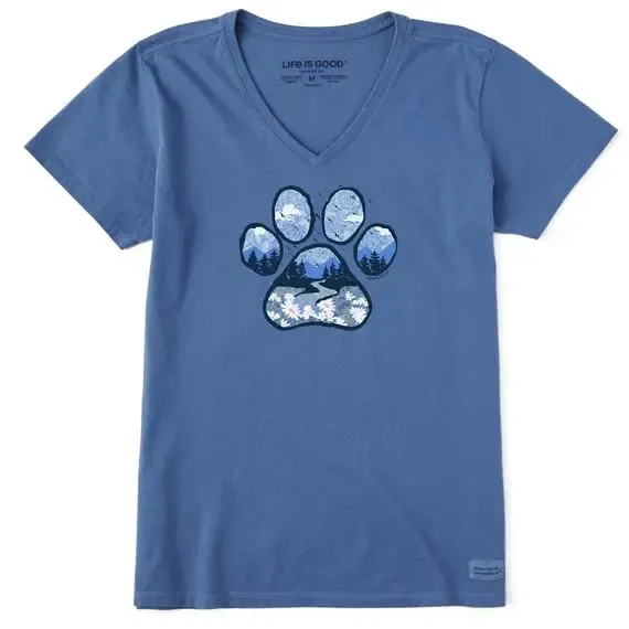Women's Paw Landscape Short Sleeve  Vee