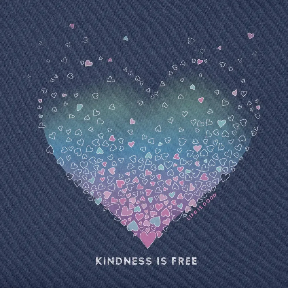 Women's Kindness is Free Evaporating Heart Short Sleeve Vee