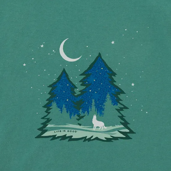 Women's Macro Evergreen Wolf Simply True Fleece Crew