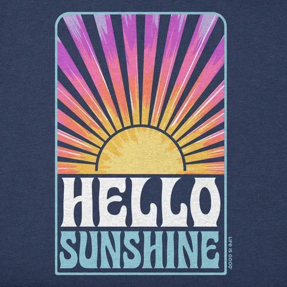 Women's Tie Dye Hello Sunshine Retro Simply True Fleece Crew