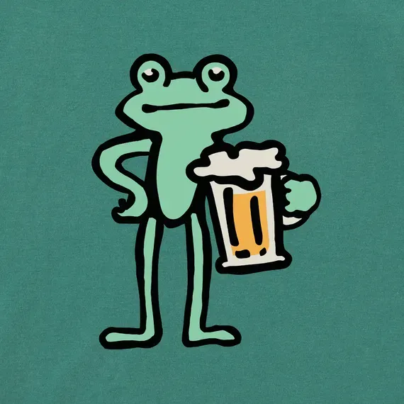 Men's Frog with Beer  Crusher Tee