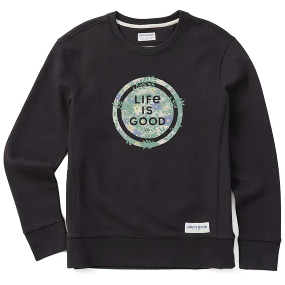 Women's Branded Patterna Floral Coin Simply True Fleece Crew