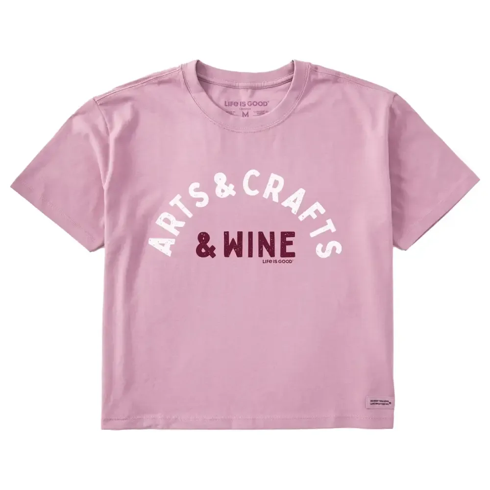 Women's Arts & Crafts & Wine Short Sleeve Crusher Boxy Tee