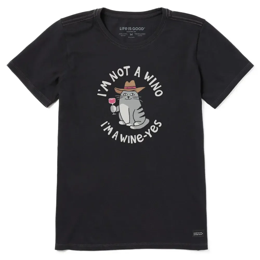 Women's Cat Wine-Yes Short Sleeve Tee