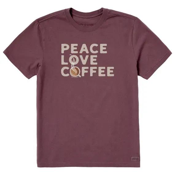 Men's Peace Love & Coffee  Crusher Tee