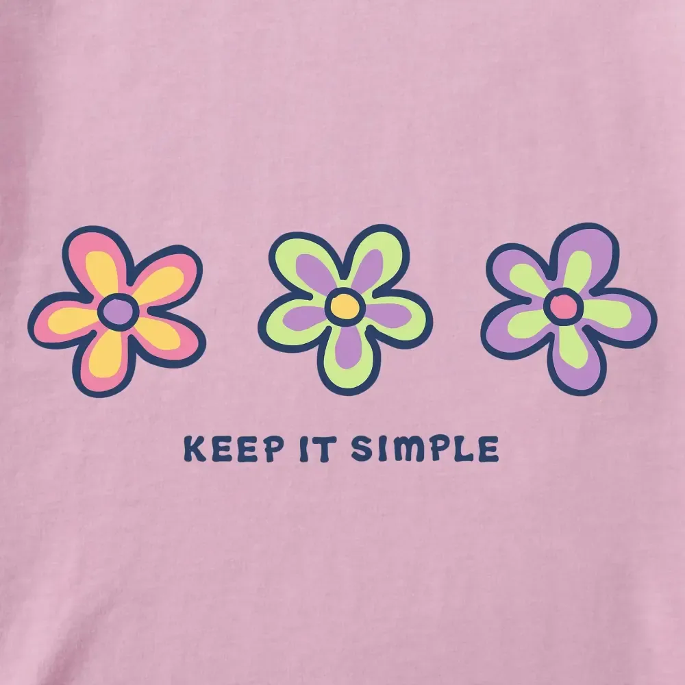 Women's Keep it Simple Three Daisies Short Sleeve Vee