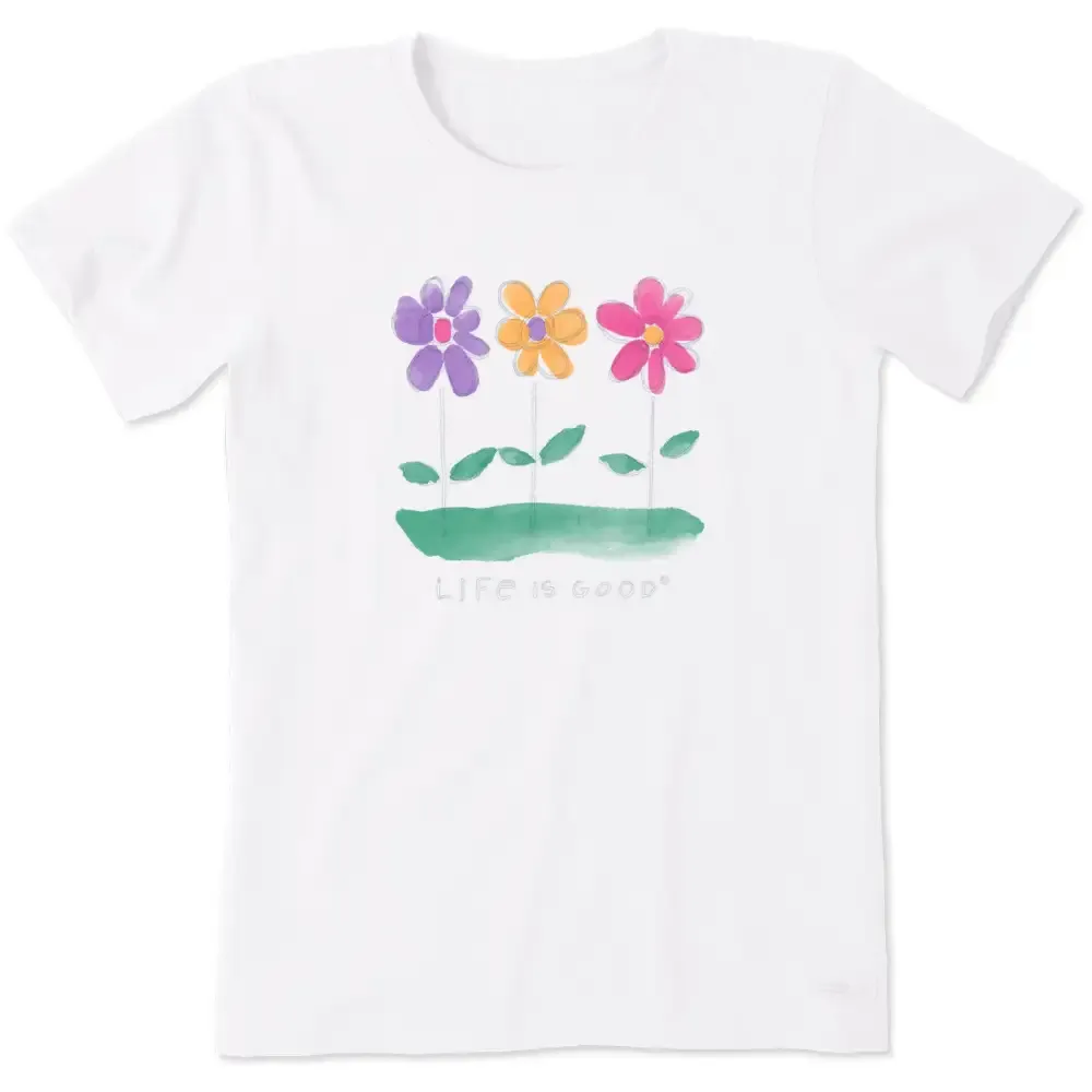 Women's 3 Happy Flowers Short Sleeve Tee