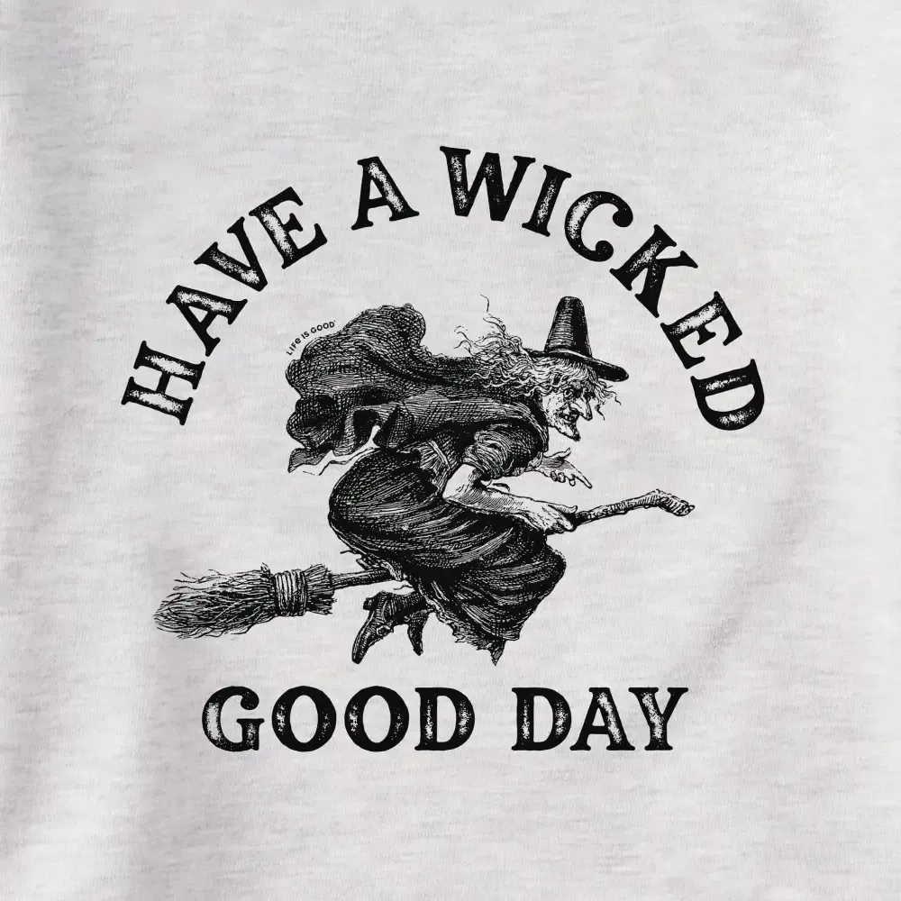 Women's Antique Wicked Good Day Witch Simply True Fleece Crew