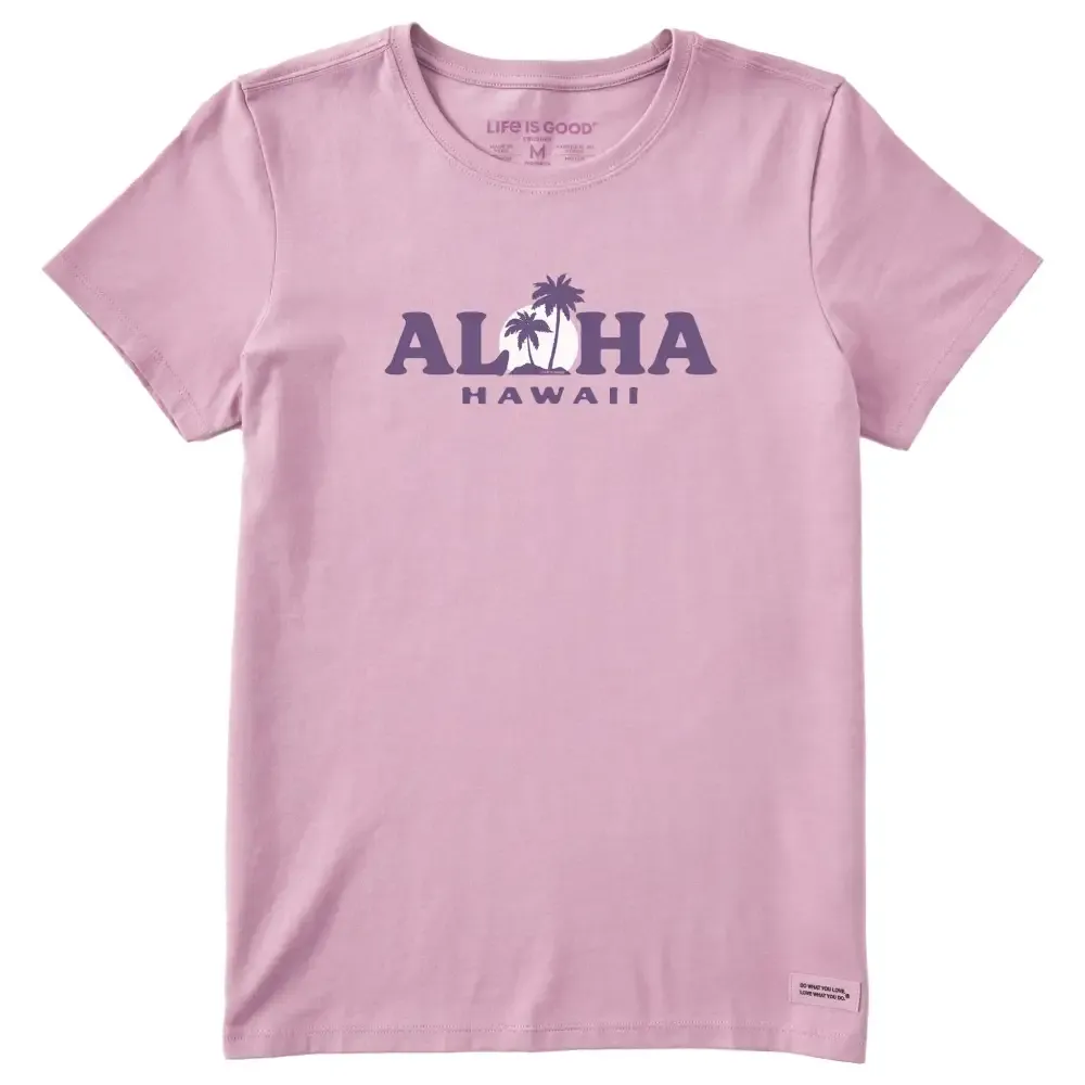 Women's Aloha Sunset Hawaii Short Sleeve Crusher Tee