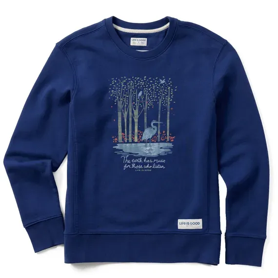 Women's Earth Has Music Heron Simply True Fleece Crew