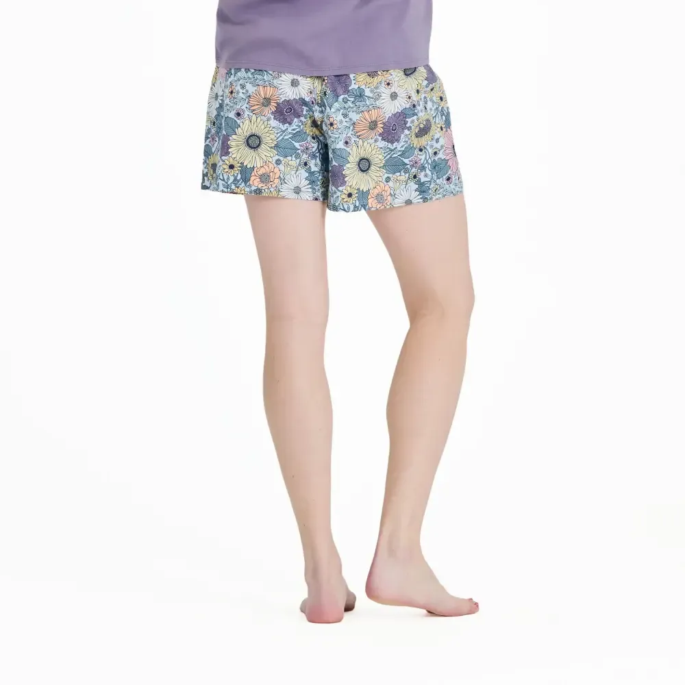 Women's Sunshine Floral Pattern Snuggle Up Sleep Short