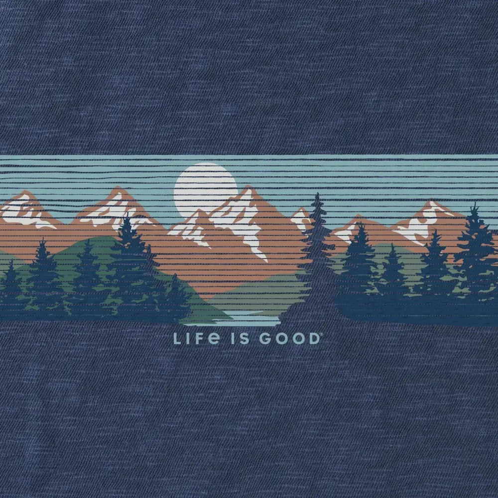 Men's Landscape Mountain Scene Long Sleeve Slub Hoodie