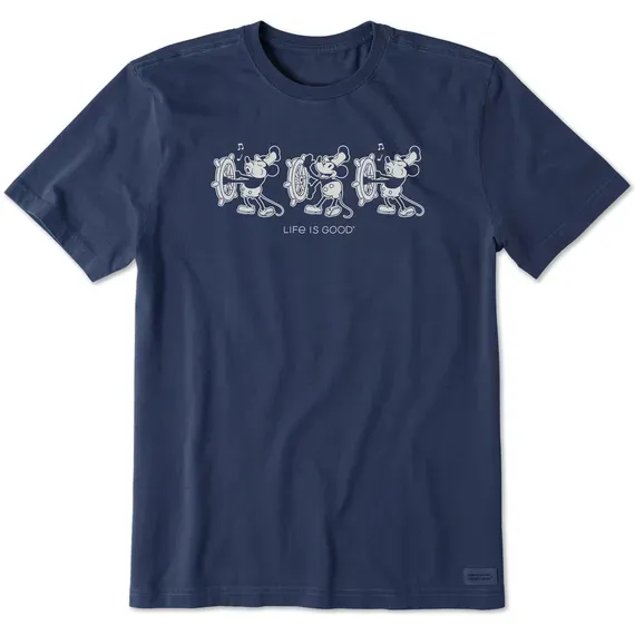 Men's Steamboat Willie at the Helm Crusher Tee