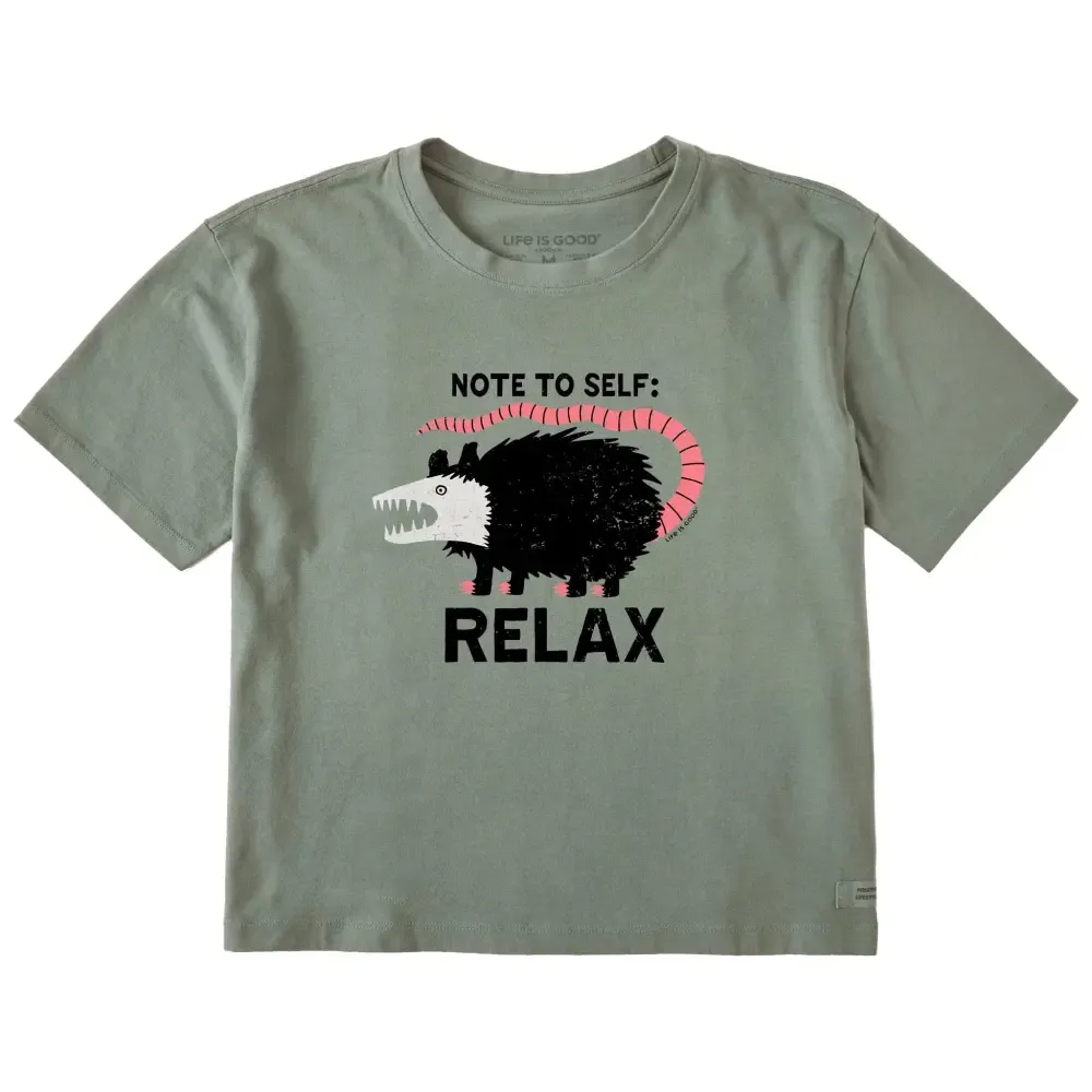 Women's Note to Self: Relax Short Sleeve Crusher Boxy Tee
